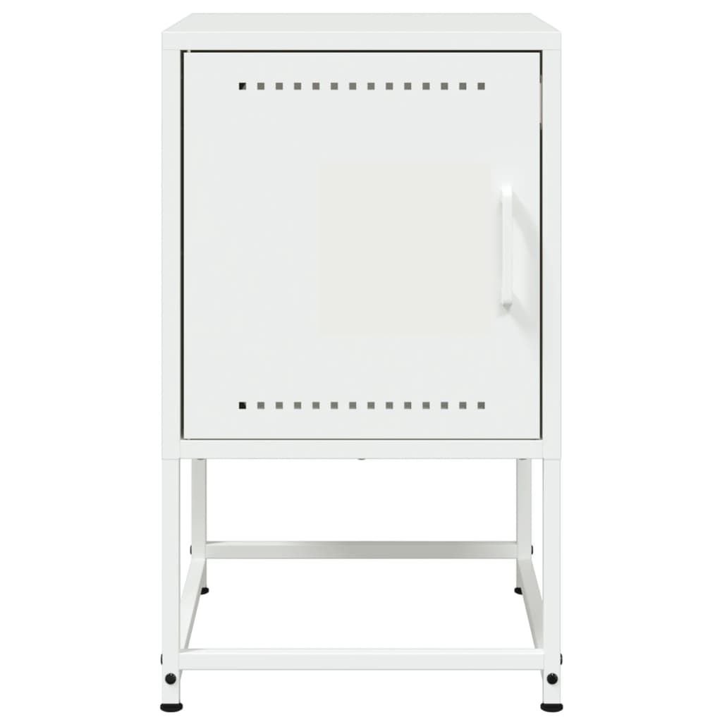Mesas de cabeceira 2 pcs 36x39x60,5 cm aço branco