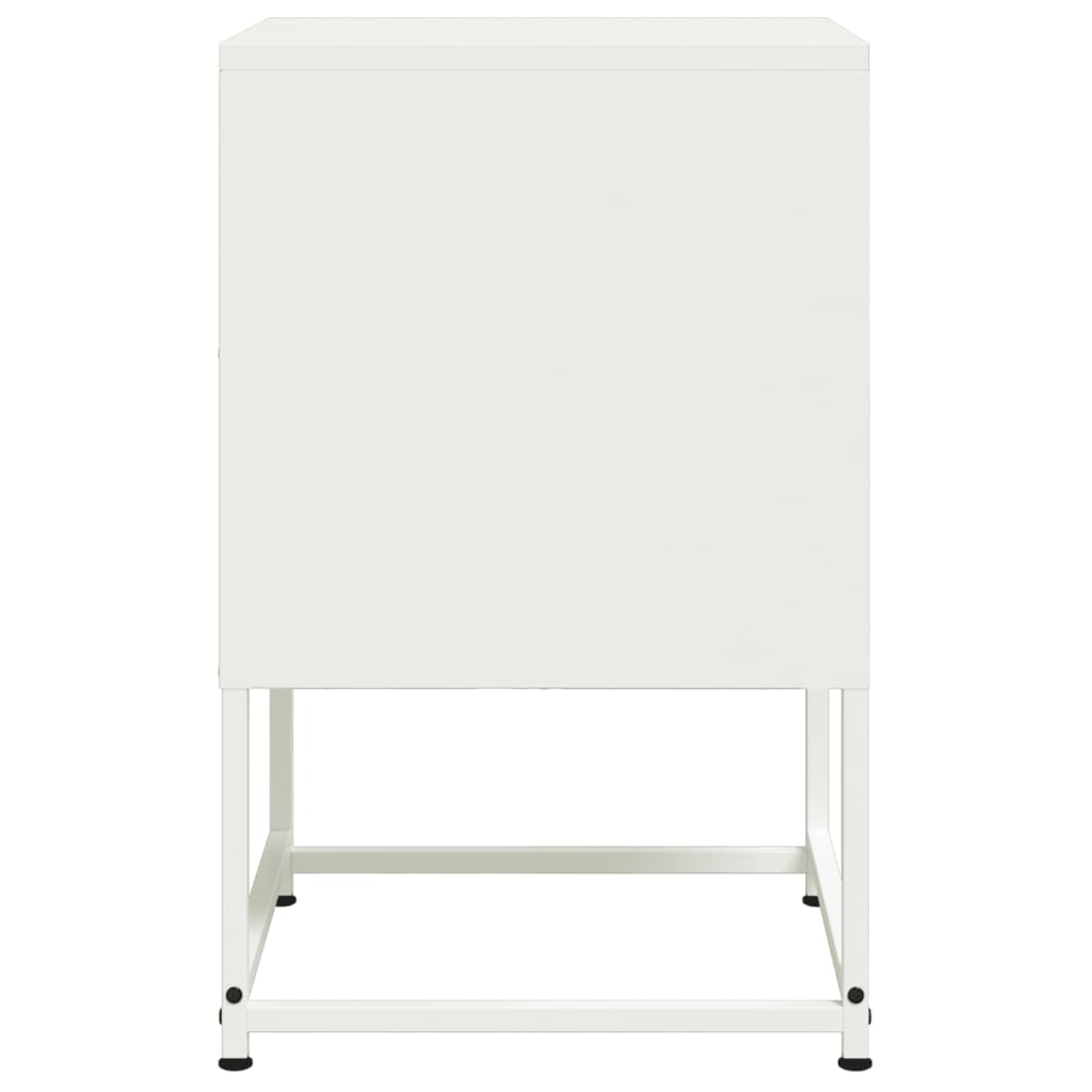 Mesas de cabeceira 2 pcs 36x39x60,5 cm aço branco