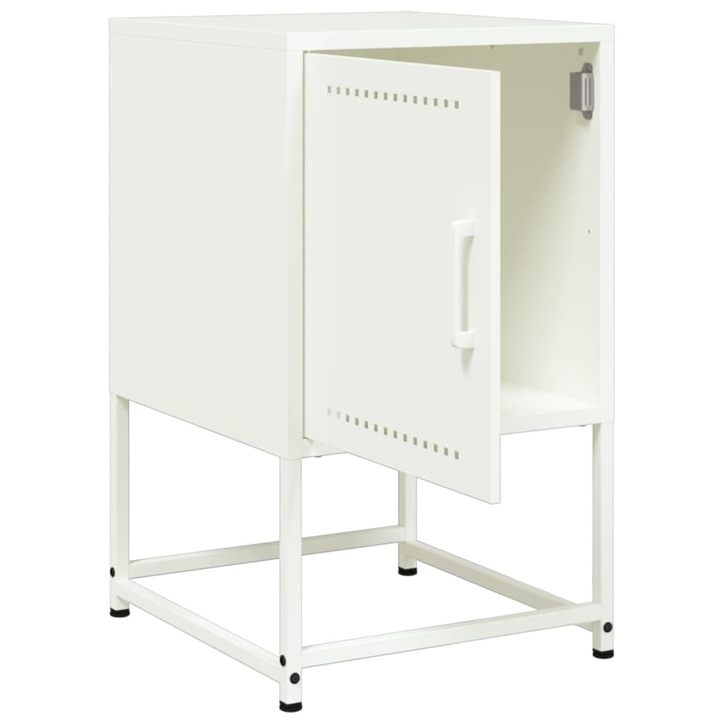 Mesas de cabeceira 2 pcs 36x39x60,5 cm aço branco
