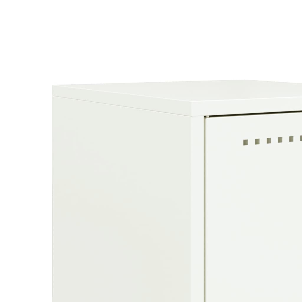 Mesas de cabeceira 2 pcs 36x39x60,5 cm aço branco