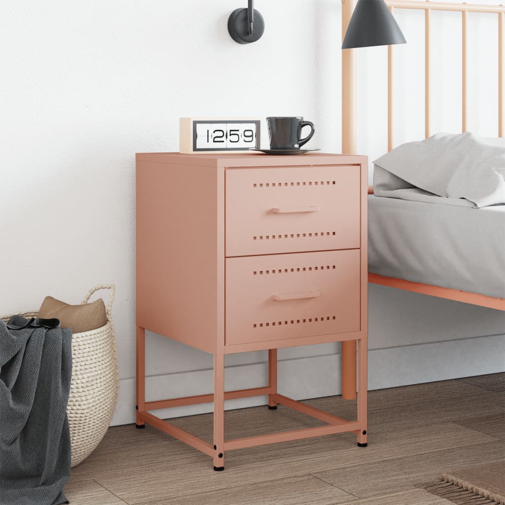 Bedside table 36x39x60.5 cm pink steel