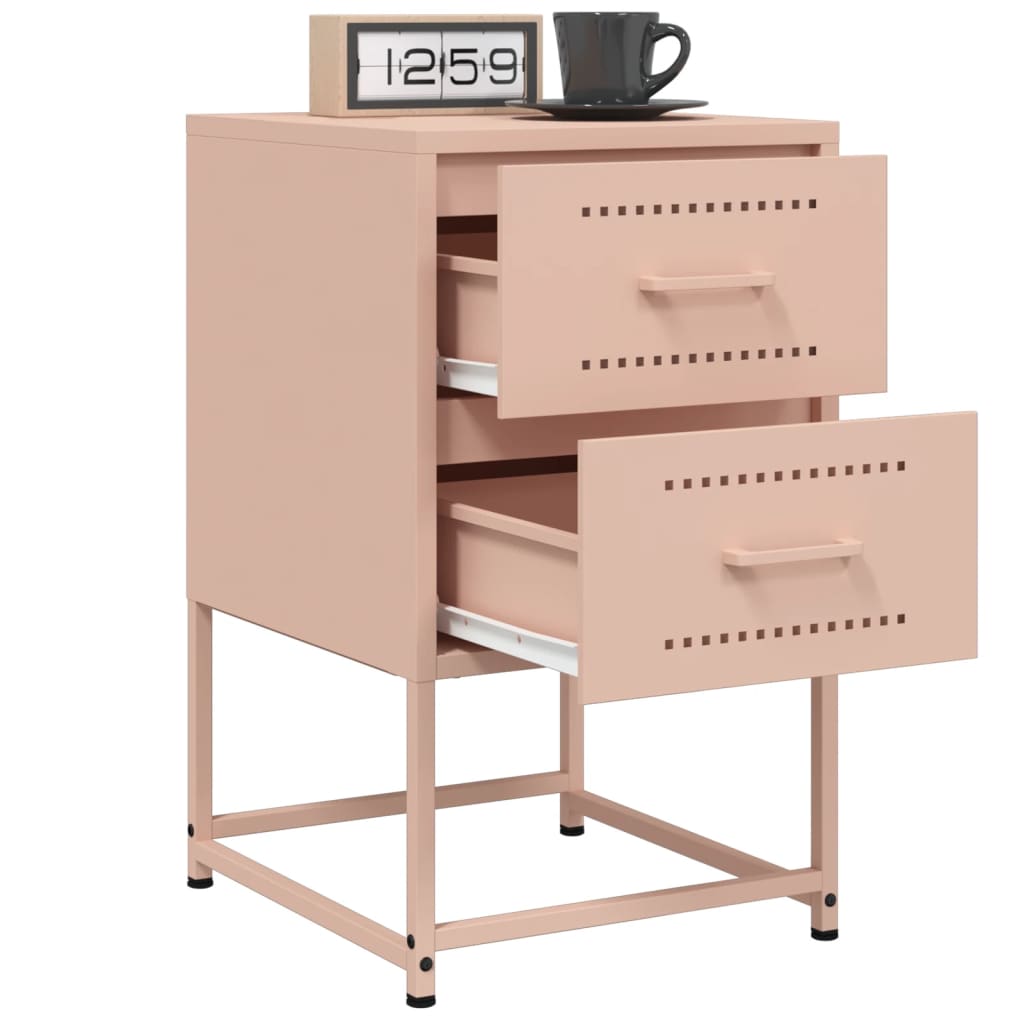 Bedside table 36x39x60.5 cm pink steel