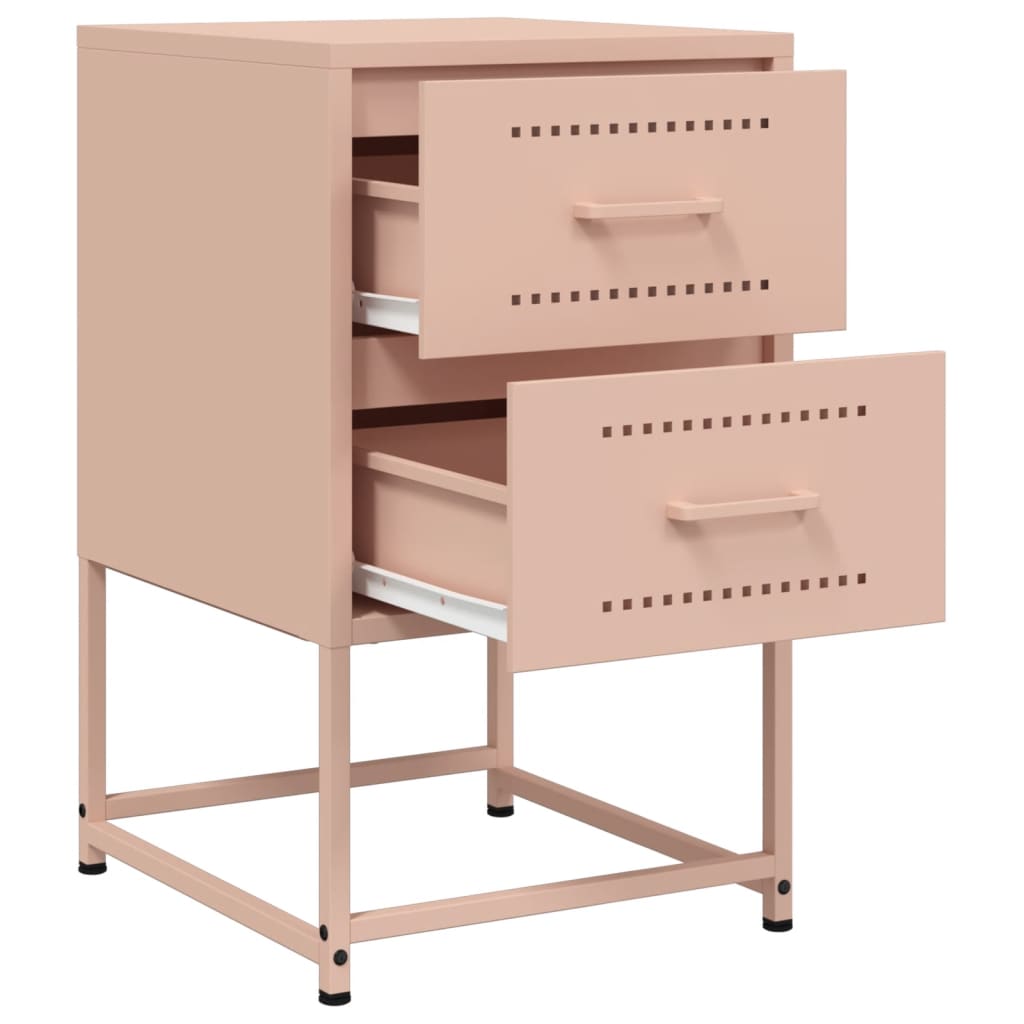 Bedside table 36x39x60.5 cm pink steel