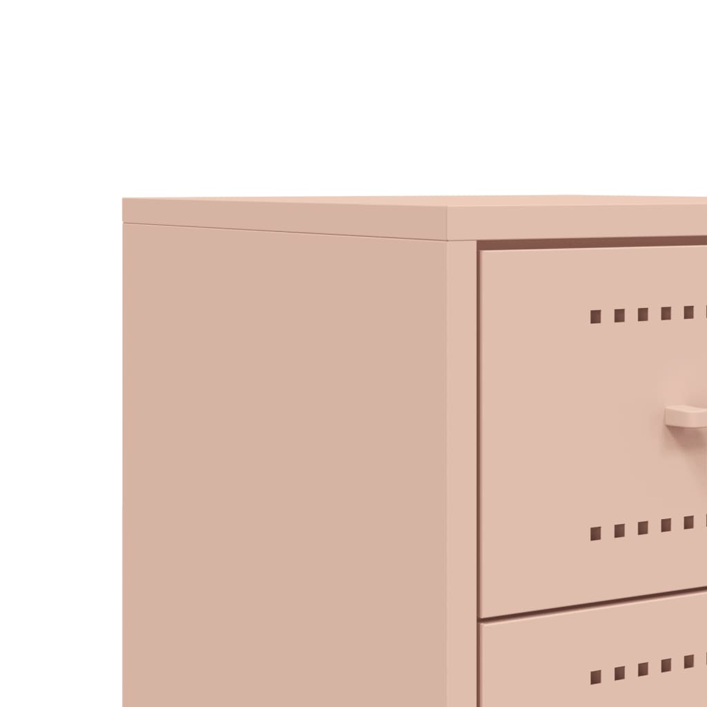 Bedside table 36x39x60.5 cm pink steel