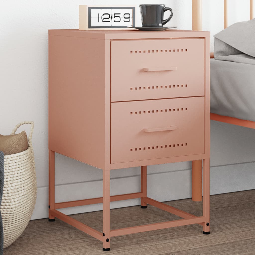 Bedside table 36x39x60.5 cm pink steel