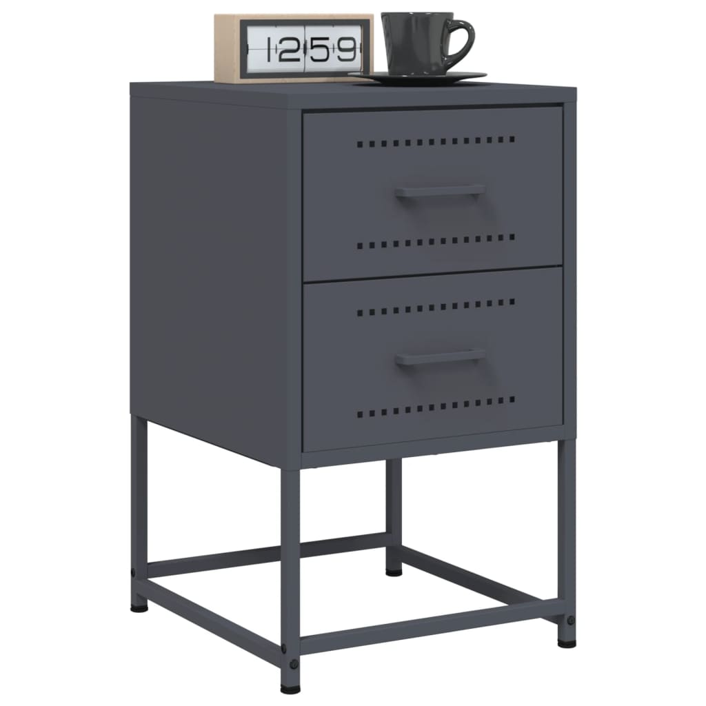 Bedside table 36x39x60.5 cm anthracite steel