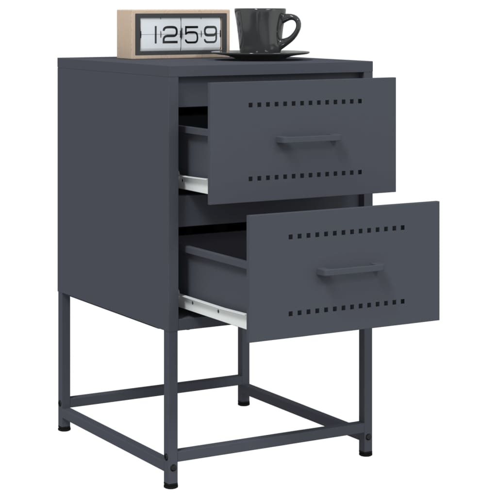 Bedside table 36x39x60.5 cm anthracite steel