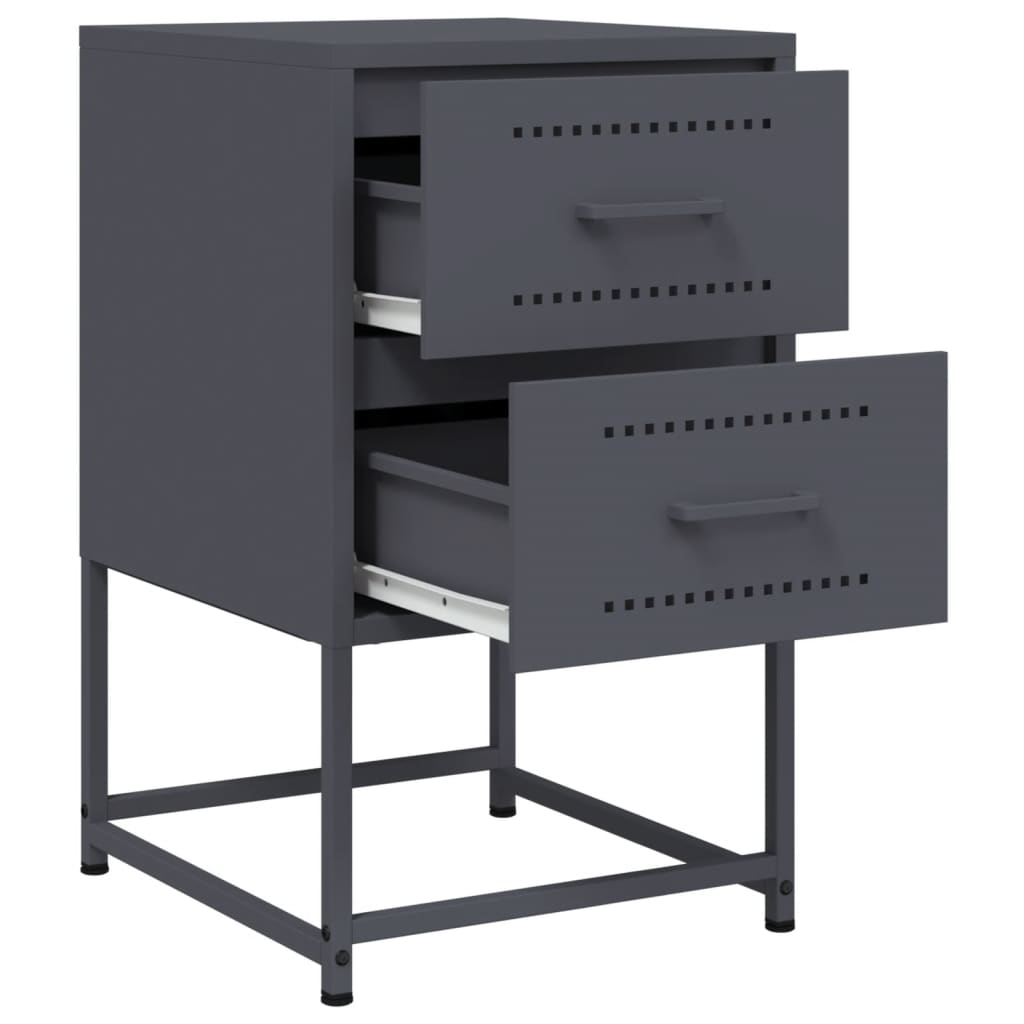 Bedside table 36x39x60.5 cm anthracite steel
