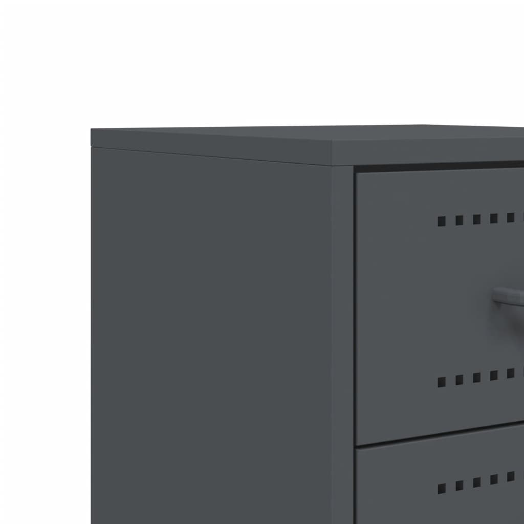 Bedside table 36x39x60.5 cm anthracite steel