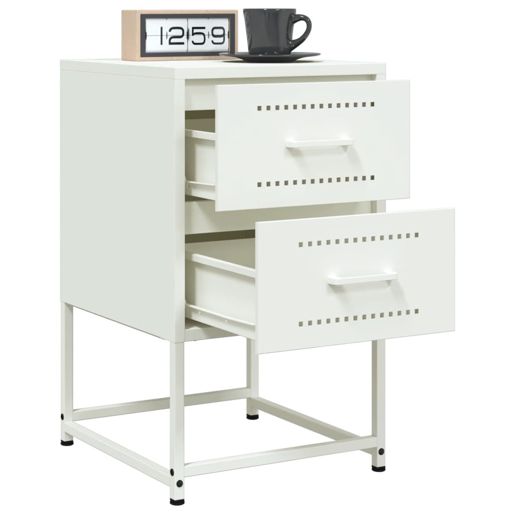 Mesas de cabeceira 2 pcs 36x39x60,5 cm aço branco