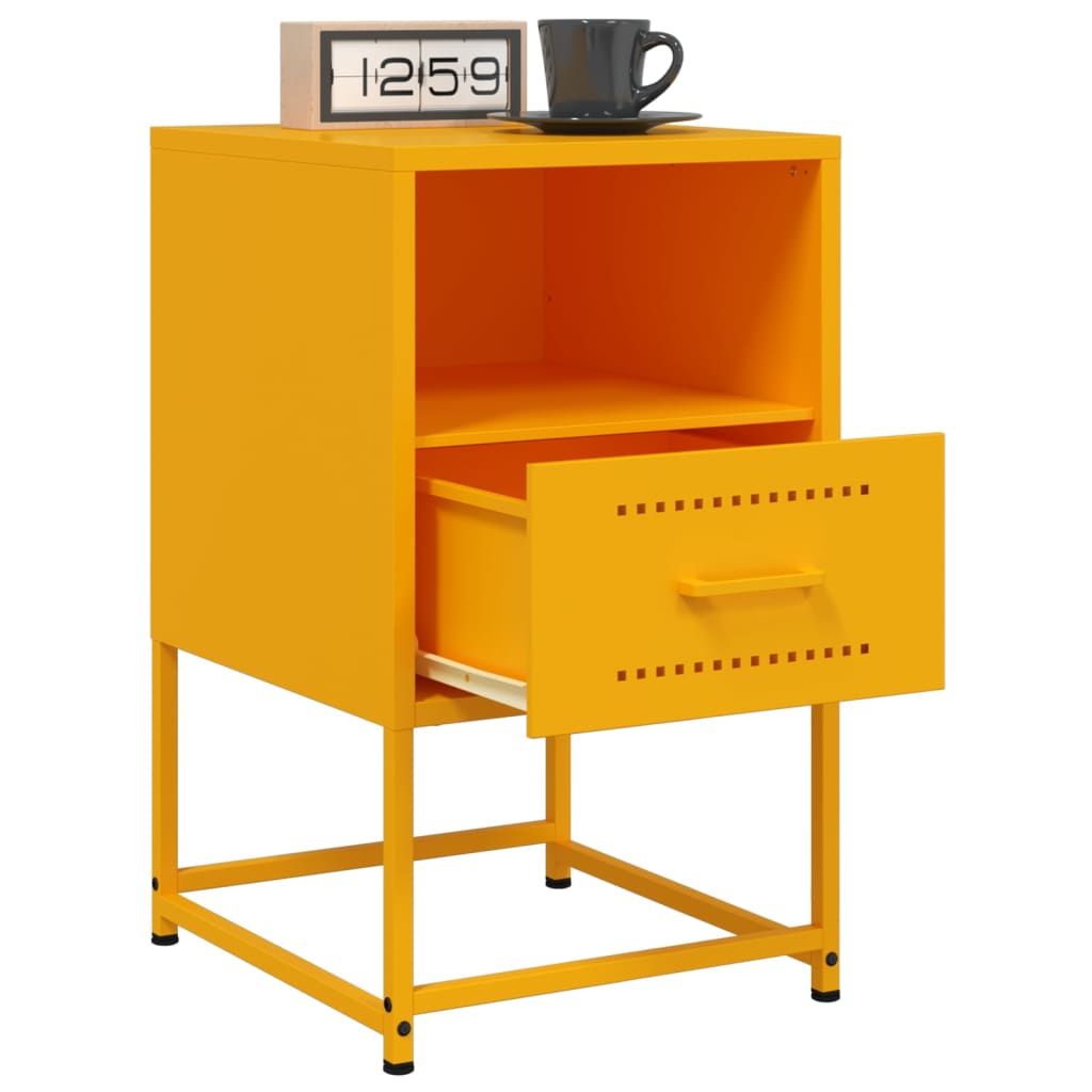 Mesa de cabeceira 36x39x60,5 cm aço amarelo mostarda