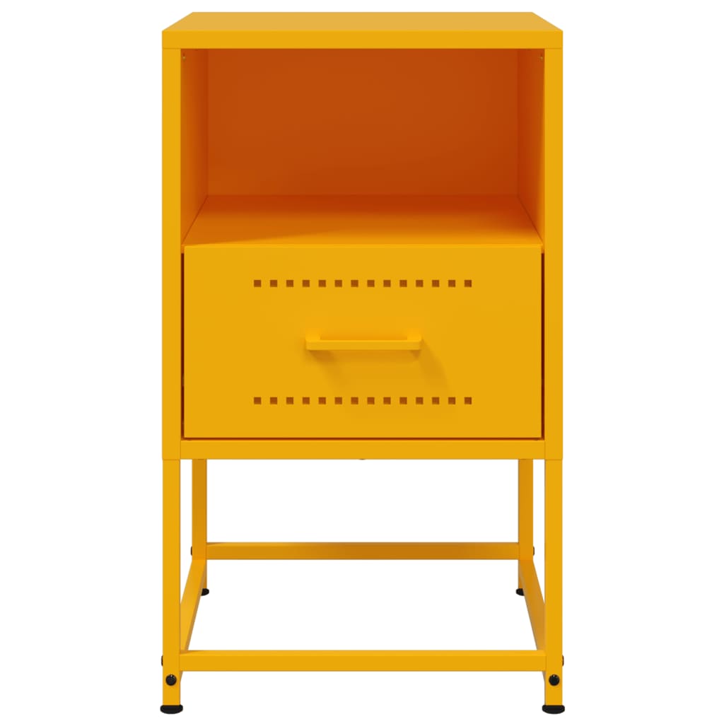 Mesa de cabeceira 36x39x60,5 cm aço amarelo mostarda