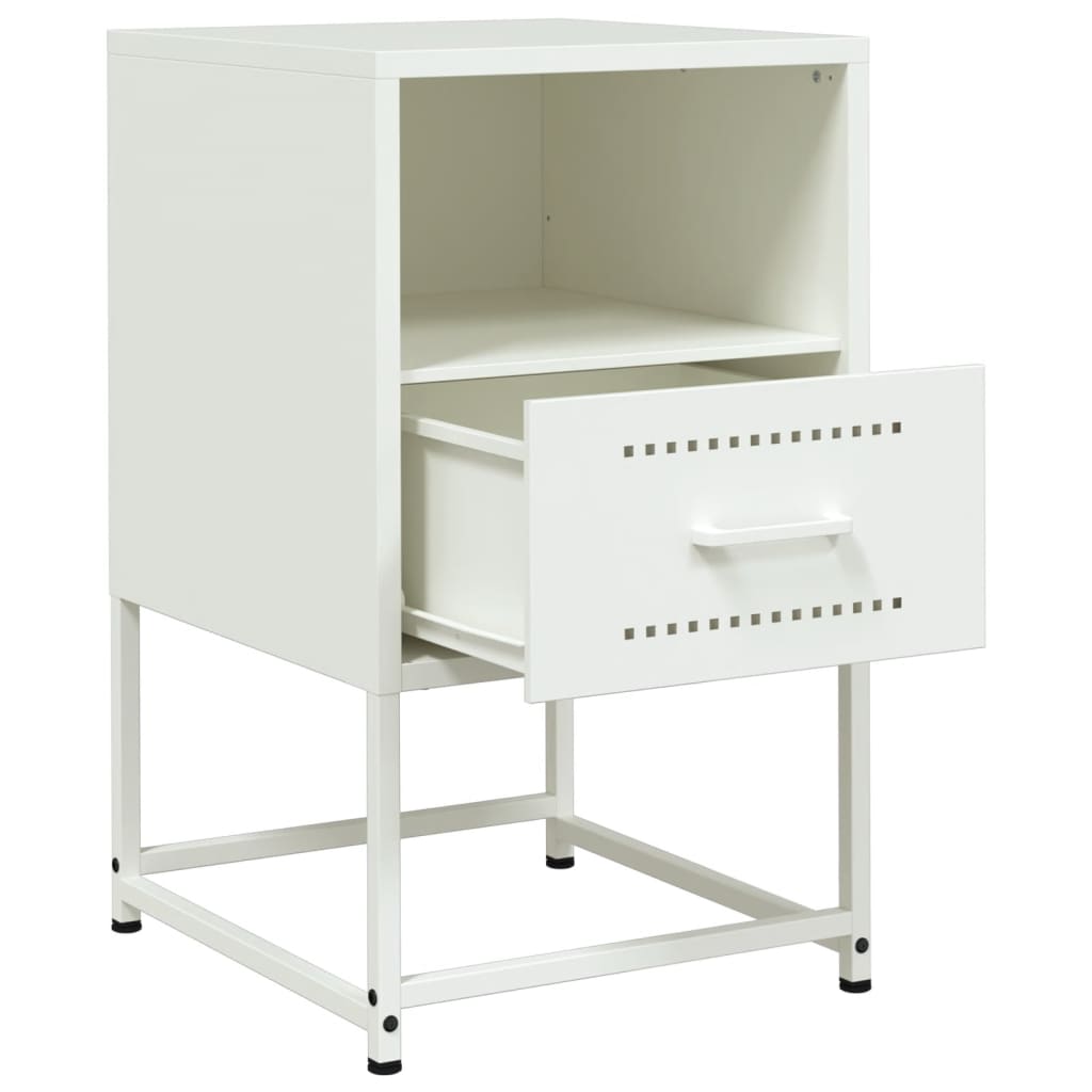 Mesas de cabeceira 2 pcs 36x39x60,5 cm aço branco