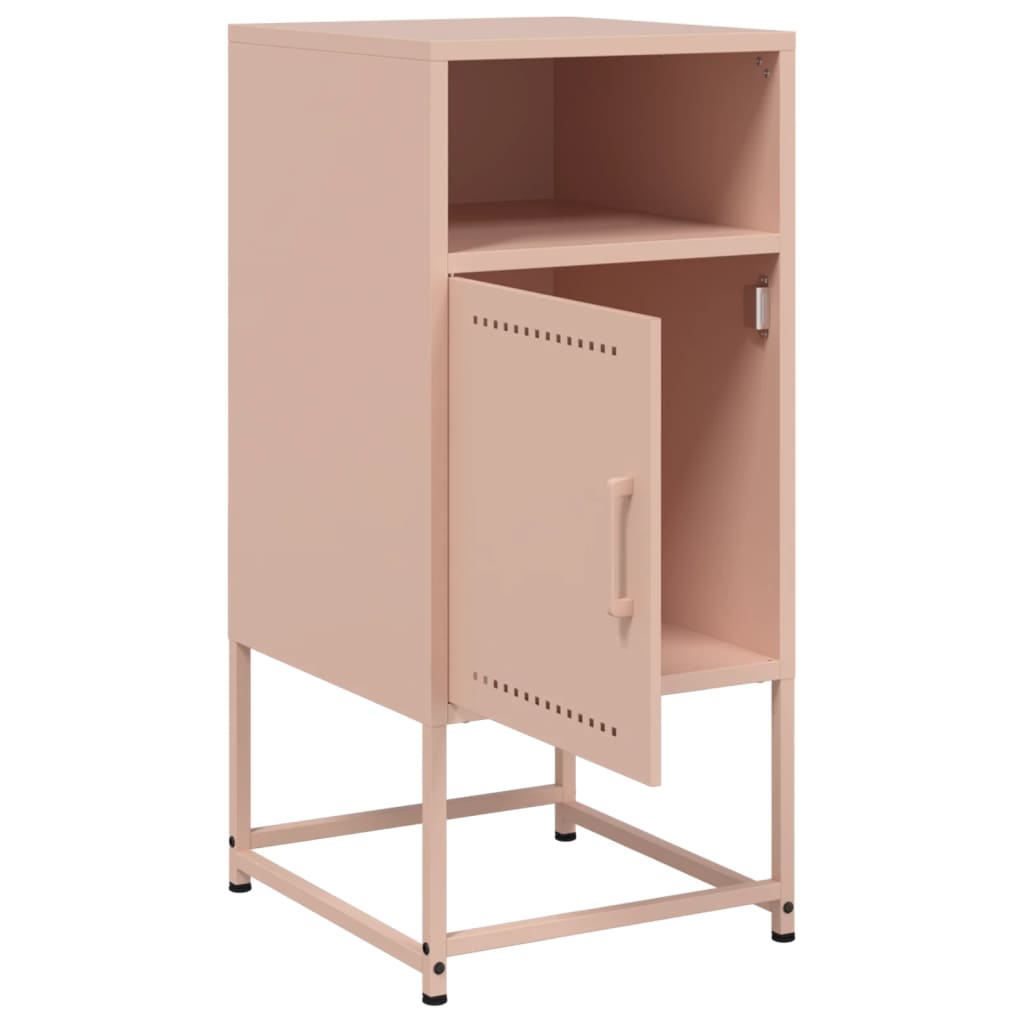 Mesas de cabeceira 2 pcs 36x39x78 cm aço rosa