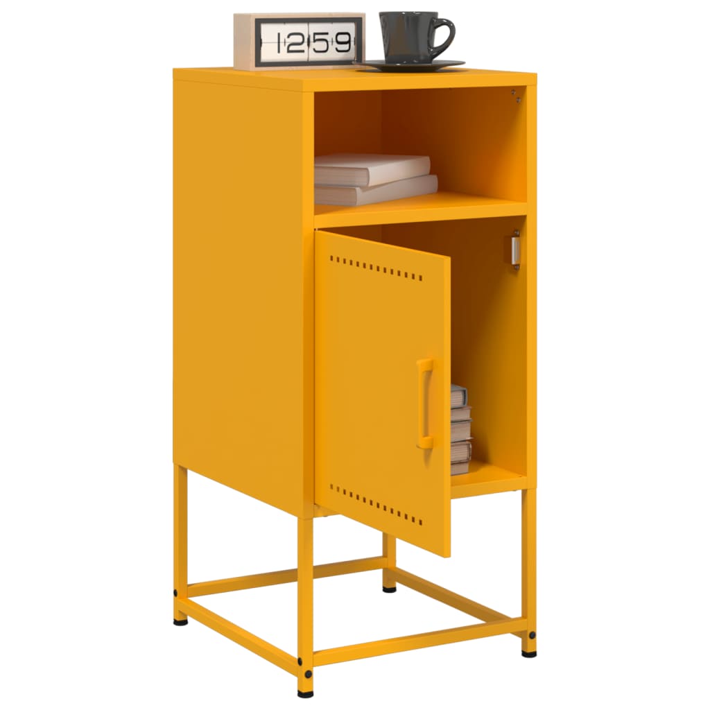 Mesa de cabeceira 36x39x78 cm aço amarelo mostarda