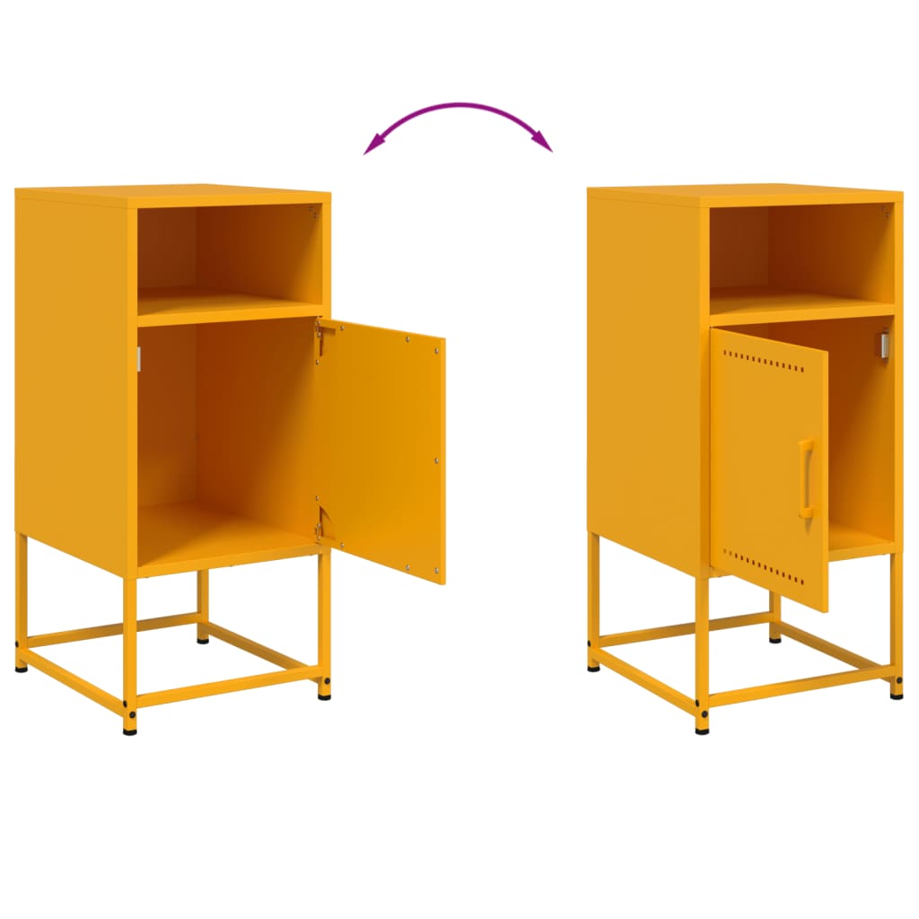 Mesa de cabeceira 36x39x78 cm aço amarelo mostarda