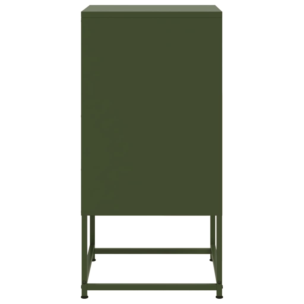 Mesa de cabeceira 36x39x78 cm aço verde-azeitona