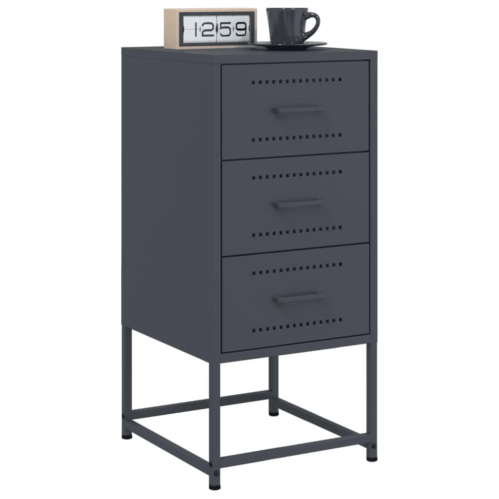Bedside tables 2 pcs 36x39x78 cm anthracite steel