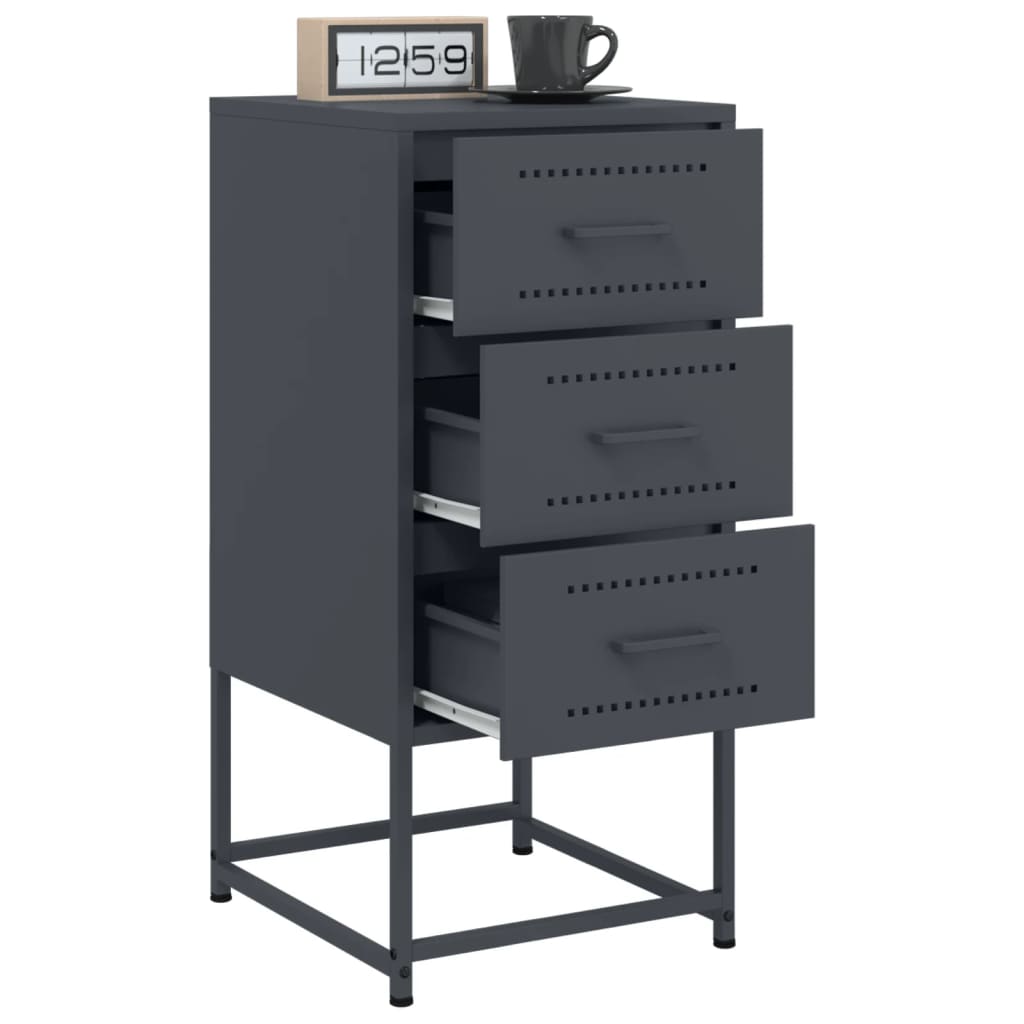 Bedside tables 2 pcs 36x39x78 cm anthracite steel