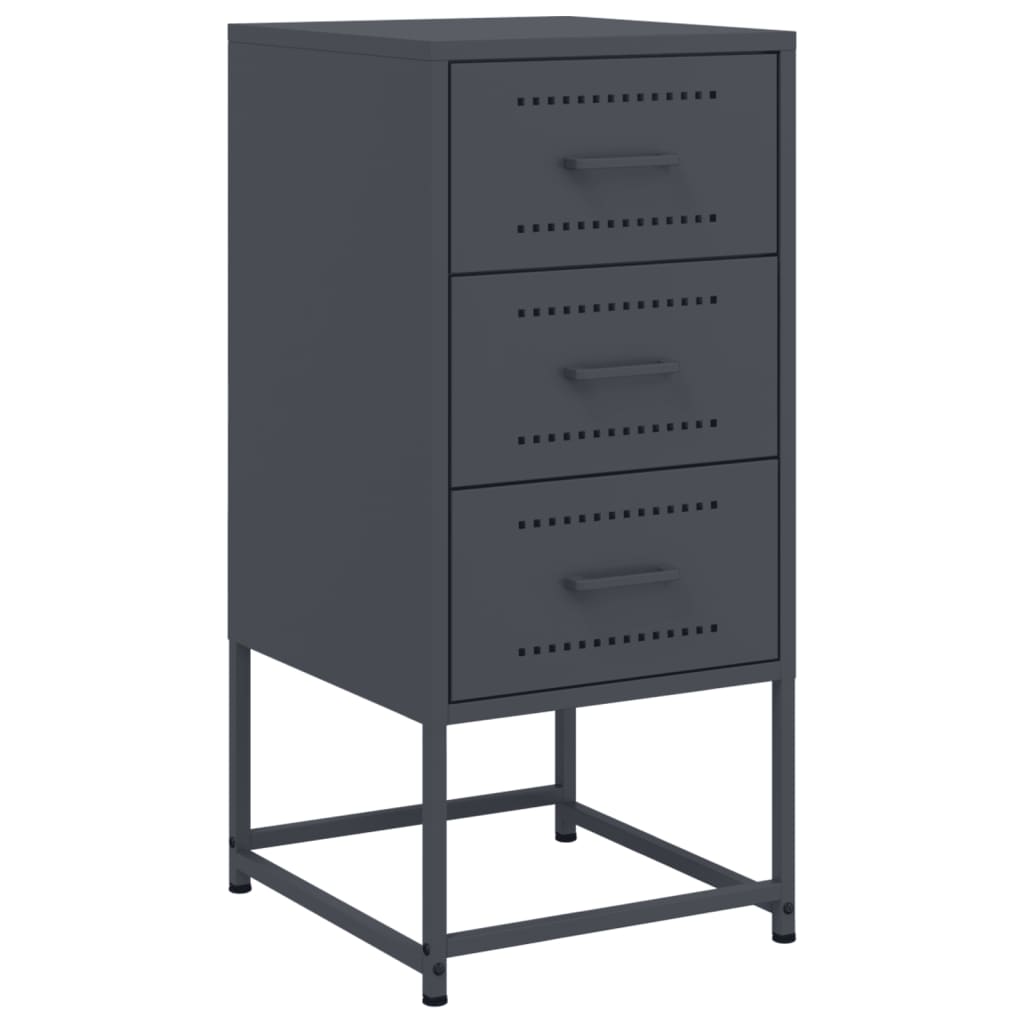 Bedside tables 2 pcs 36x39x78 cm anthracite steel