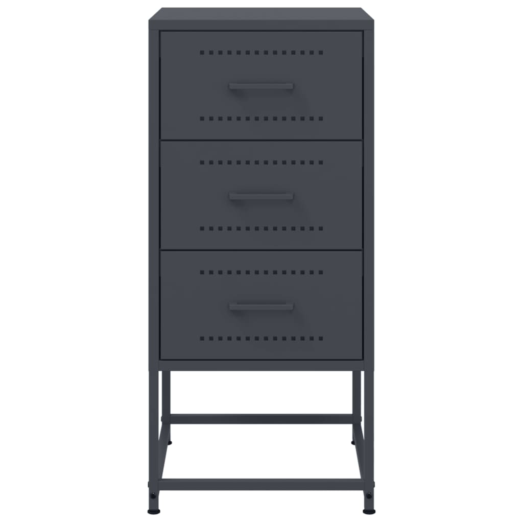 Bedside tables 2 pcs 36x39x78 cm anthracite steel
