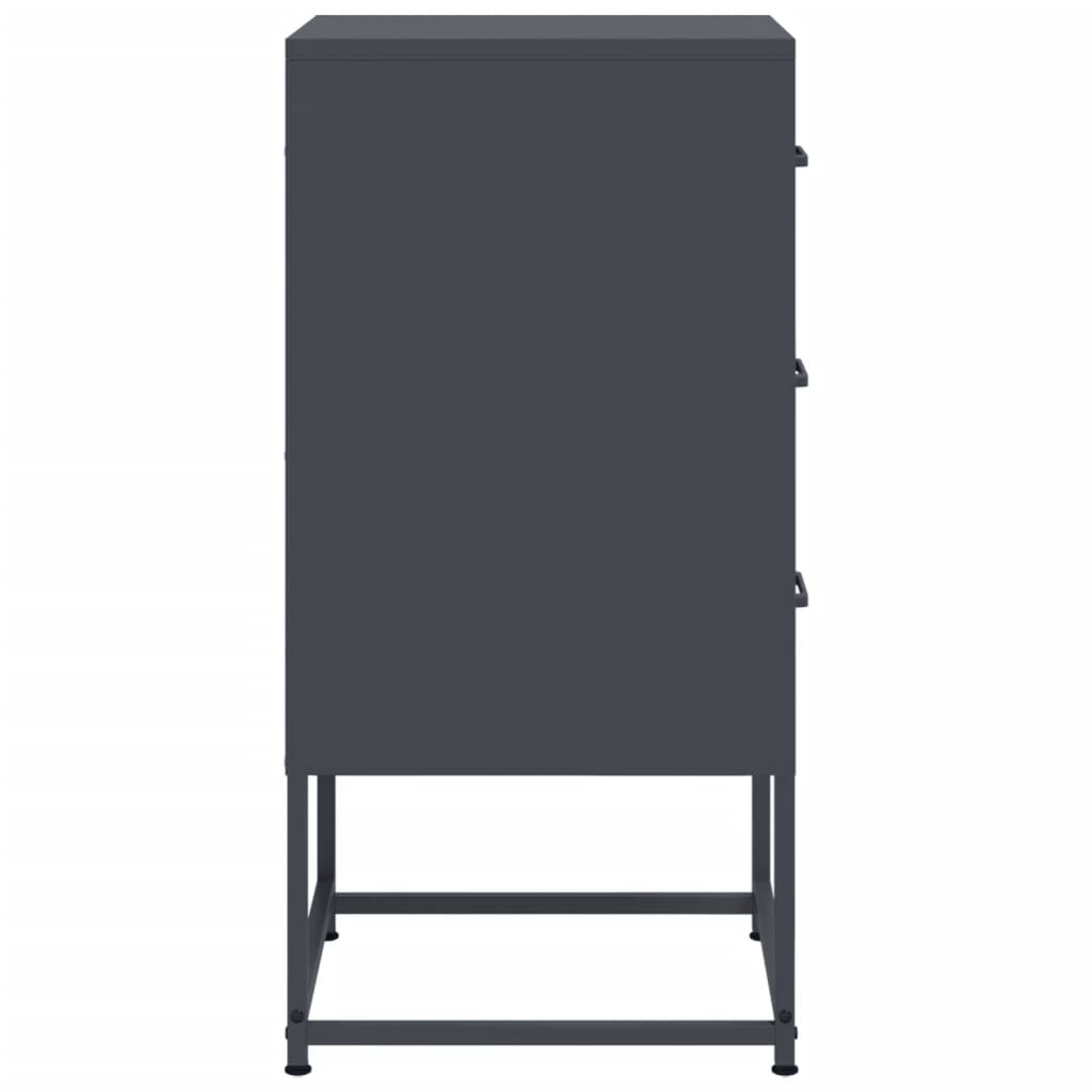 Bedside tables 2 pcs 36x39x78 cm anthracite steel