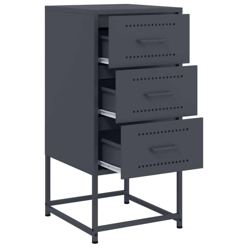 Bedside tables 2 pcs 36x39x78 cm anthracite steel