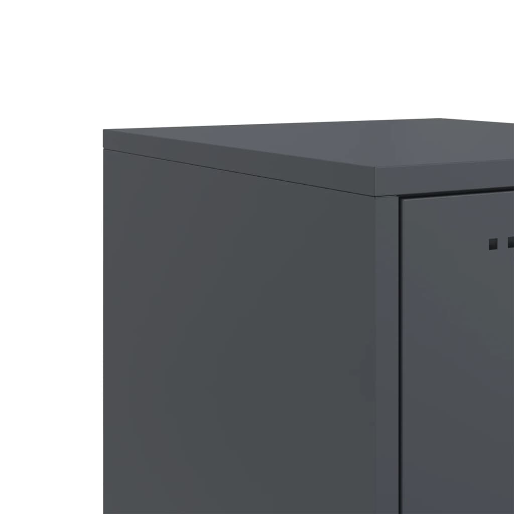 Bedside tables 2 pcs 36x39x78 cm anthracite steel