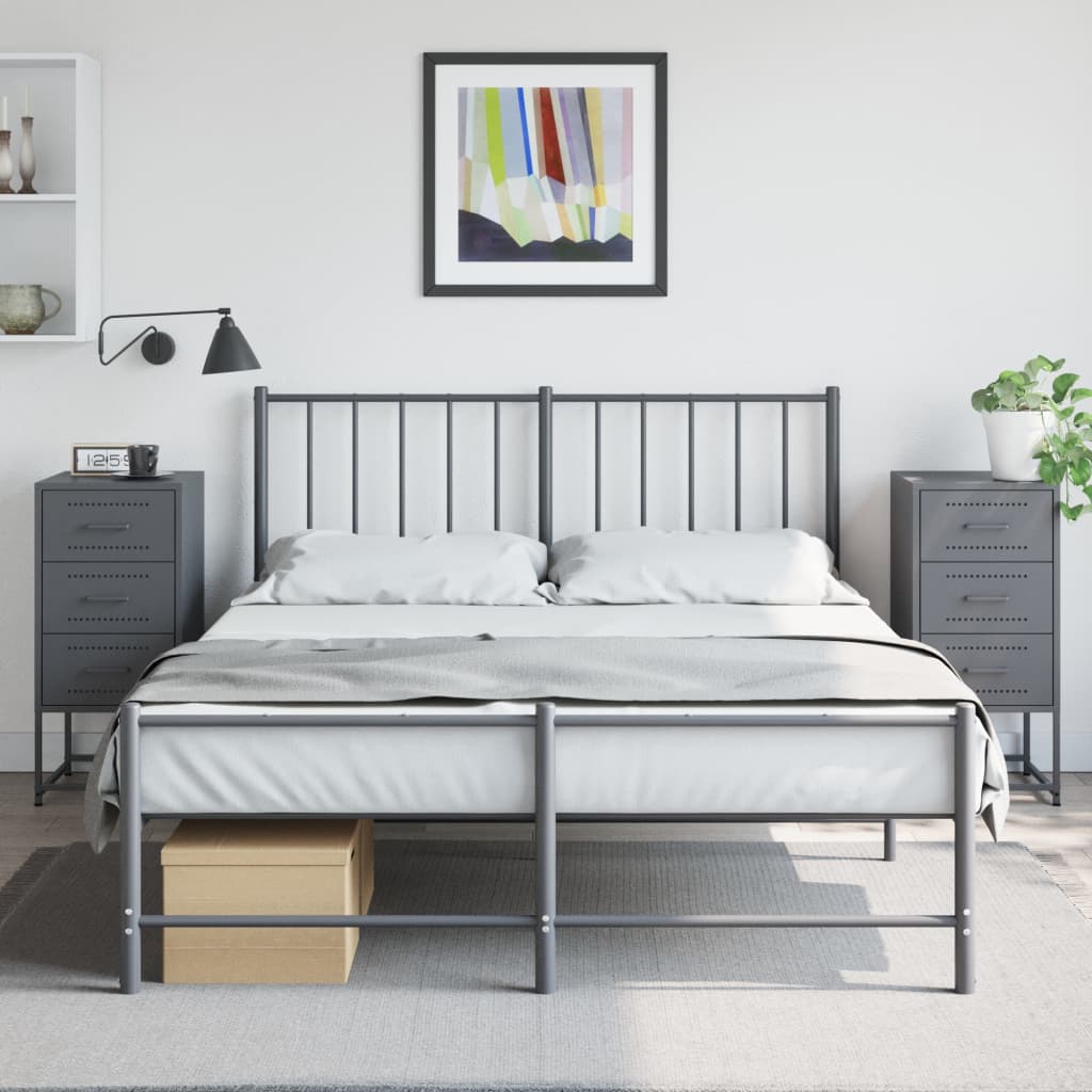 Bedside tables 2 pcs 36x39x78 cm anthracite steel