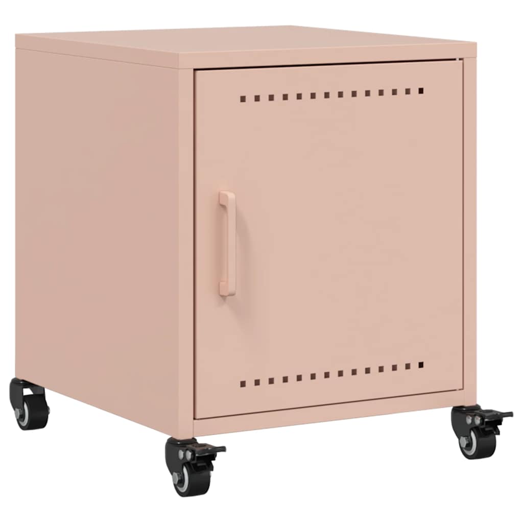 Mesas de cabeceira 2 pcs 36x39x43,5 cm aço rosa