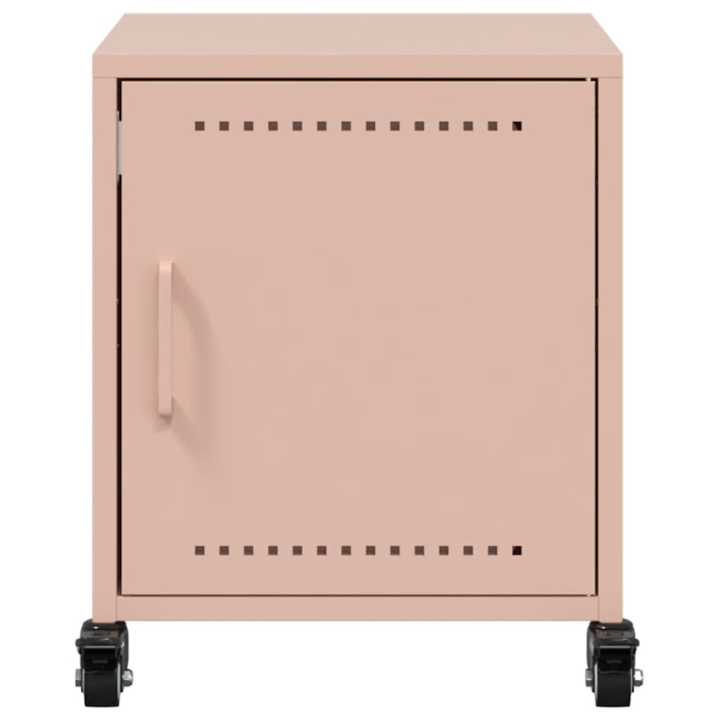 Mesas de cabeceira 2 pcs 36x39x43,5 cm aço rosa