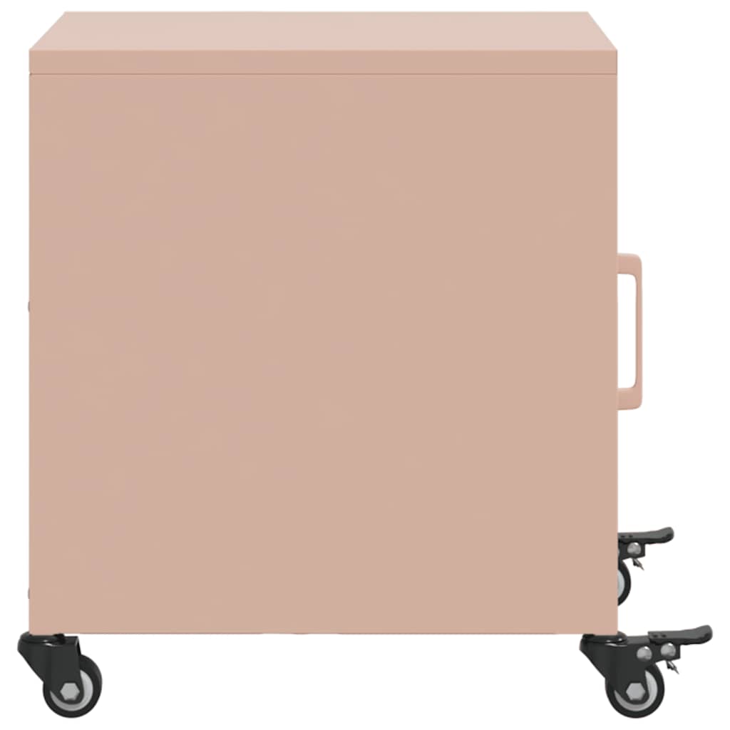 Mesas de cabeceira 2 pcs 36x39x43,5 cm aço rosa