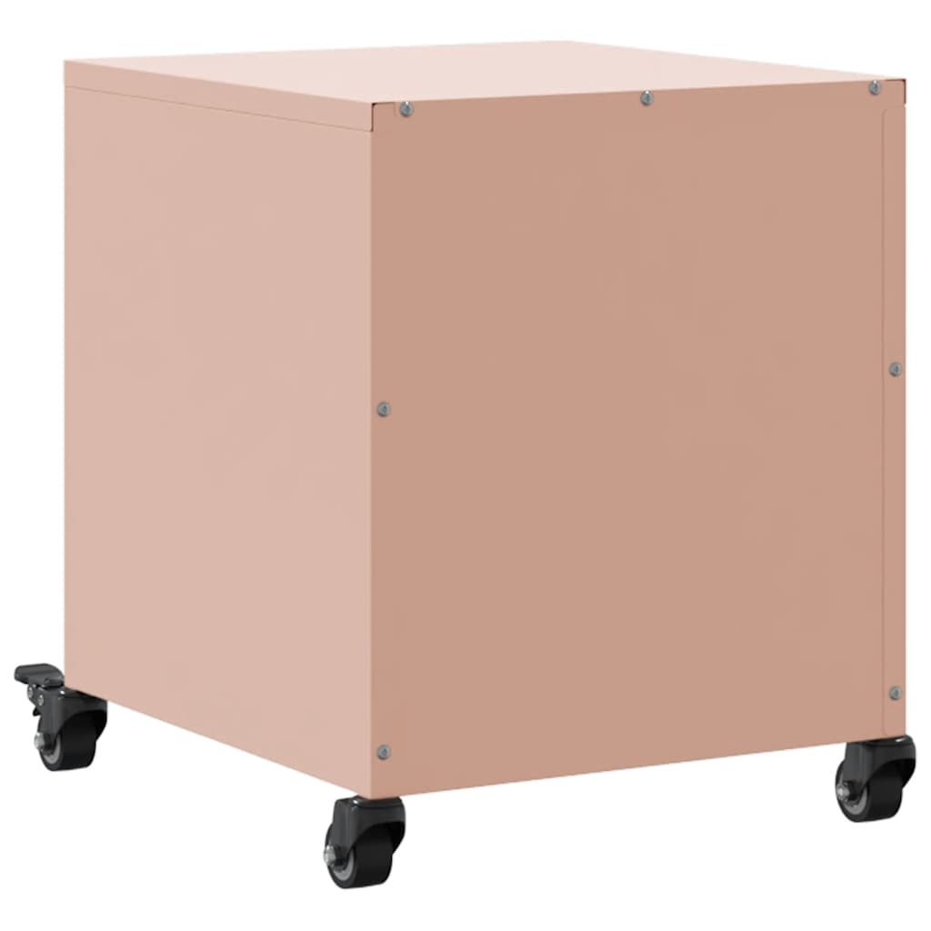 Mesas de cabeceira 2 pcs 36x39x43,5 cm aço rosa