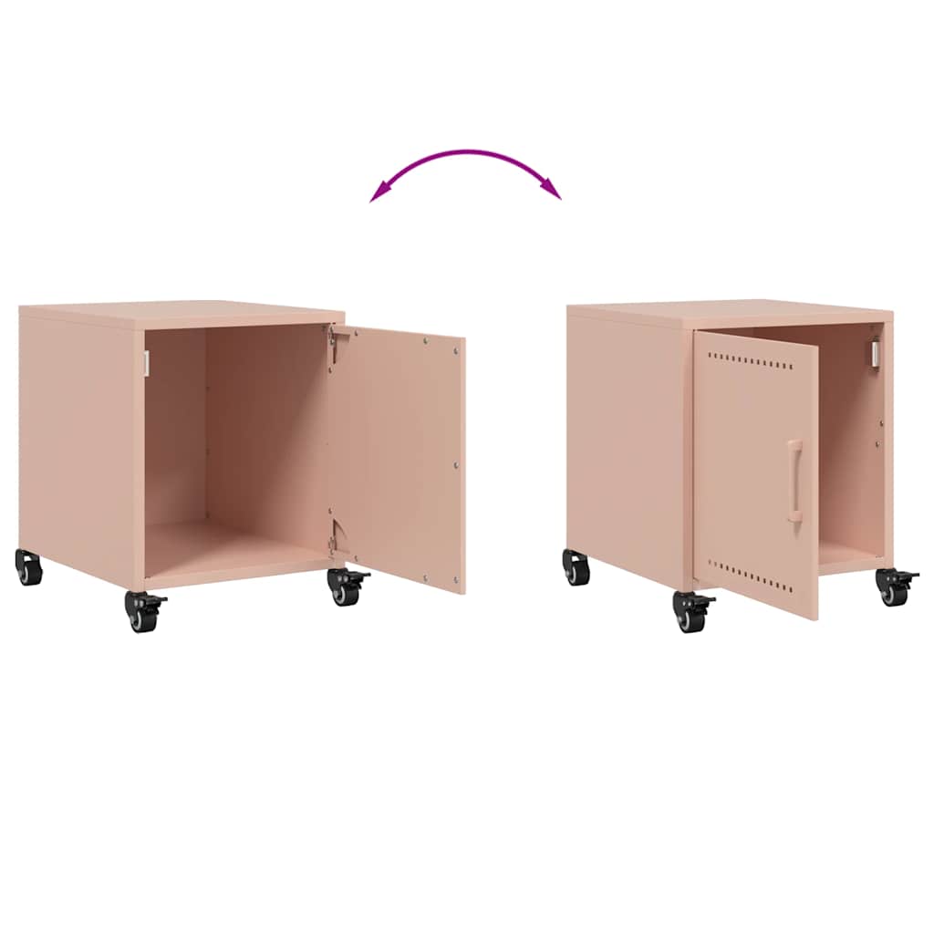 Mesas de cabeceira 2 pcs 36x39x43,5 cm aço rosa