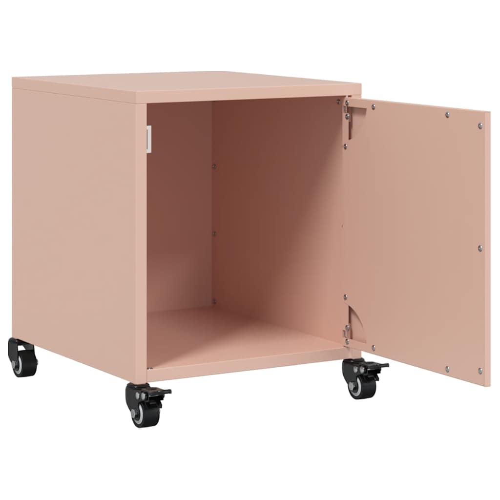 Mesas de cabeceira 2 pcs 36x39x43,5 cm aço rosa