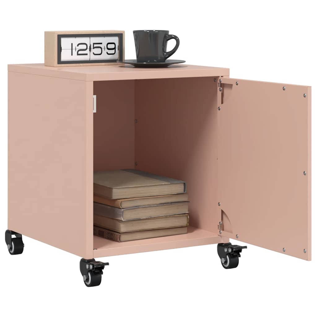 Mesas de cabeceira 2 pcs 36x39x43,5 cm aço rosa