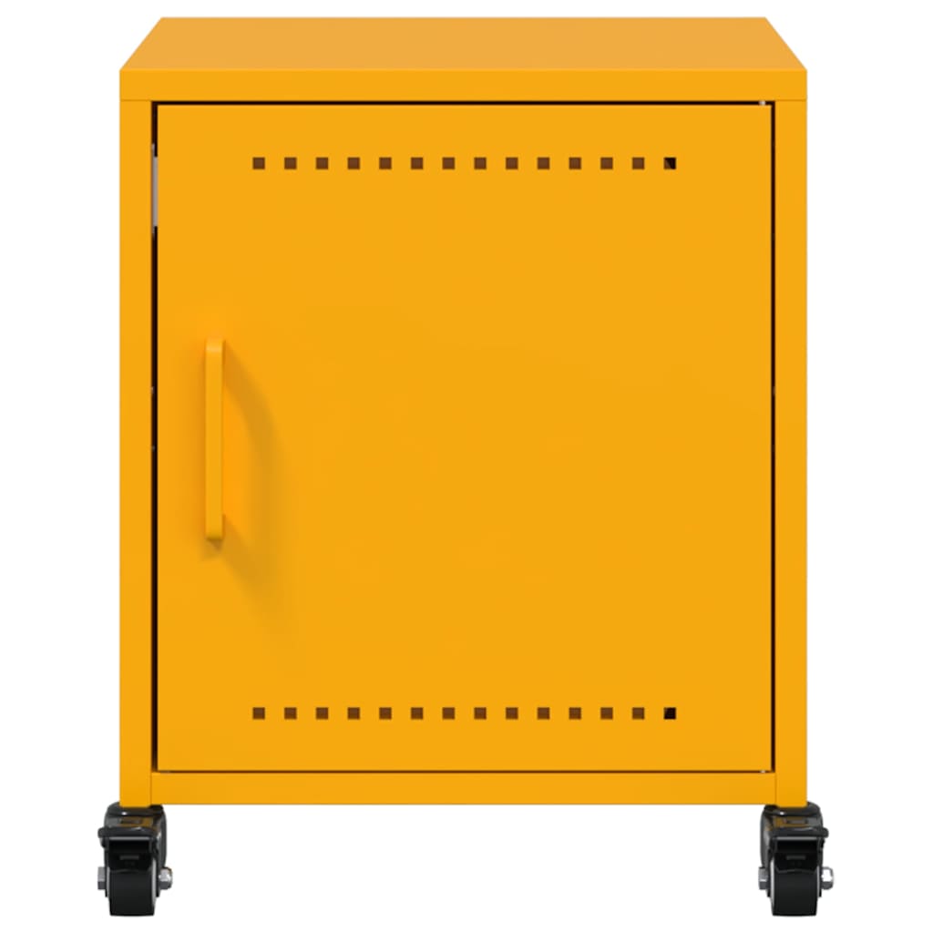 Mesas de cabeceira 2 pcs 36x39x43,5 cm aço amarelo mostarda