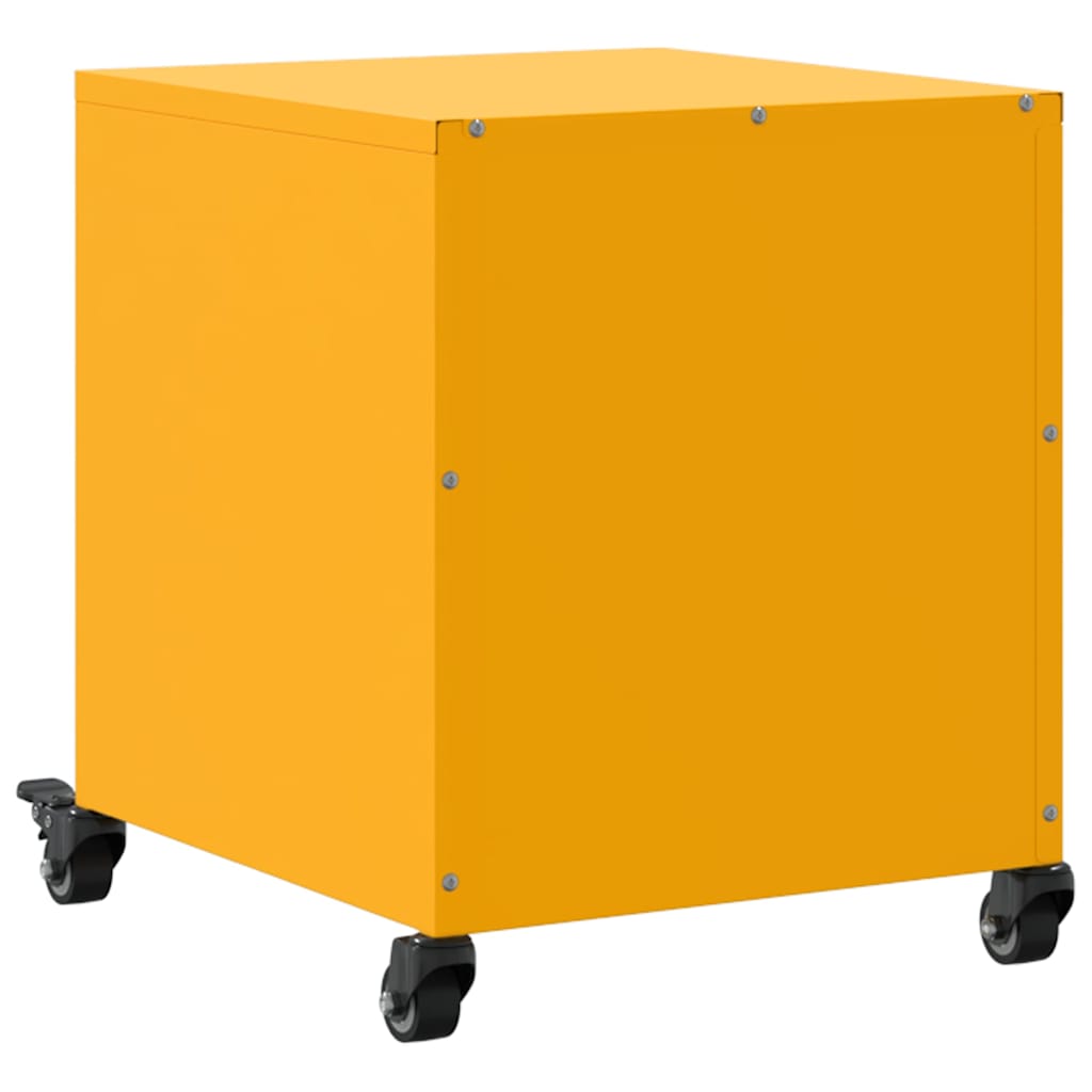 Mesas de cabeceira 2 pcs 36x39x43,5 cm aço amarelo mostarda