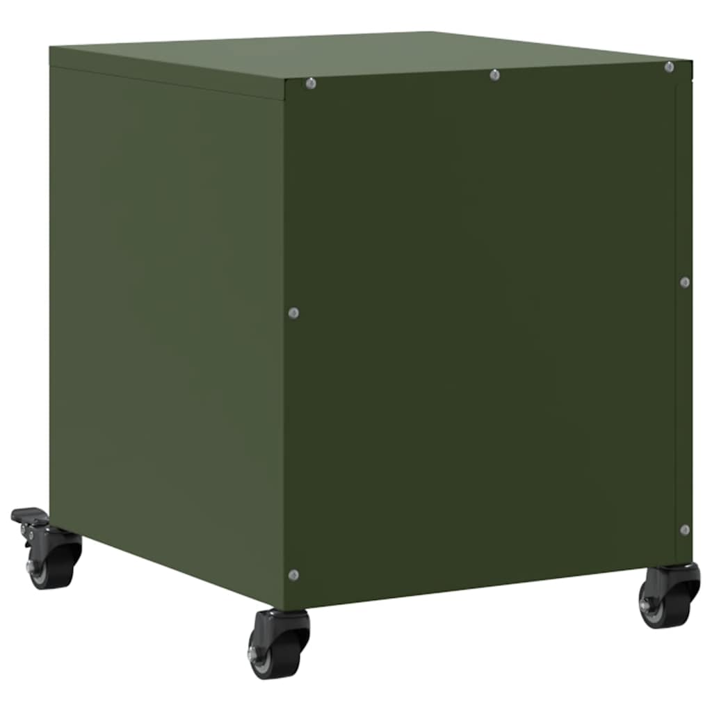 Mesas de cabeceira 2 pcs 36x39x43,5 cm aço verde-azeitona
