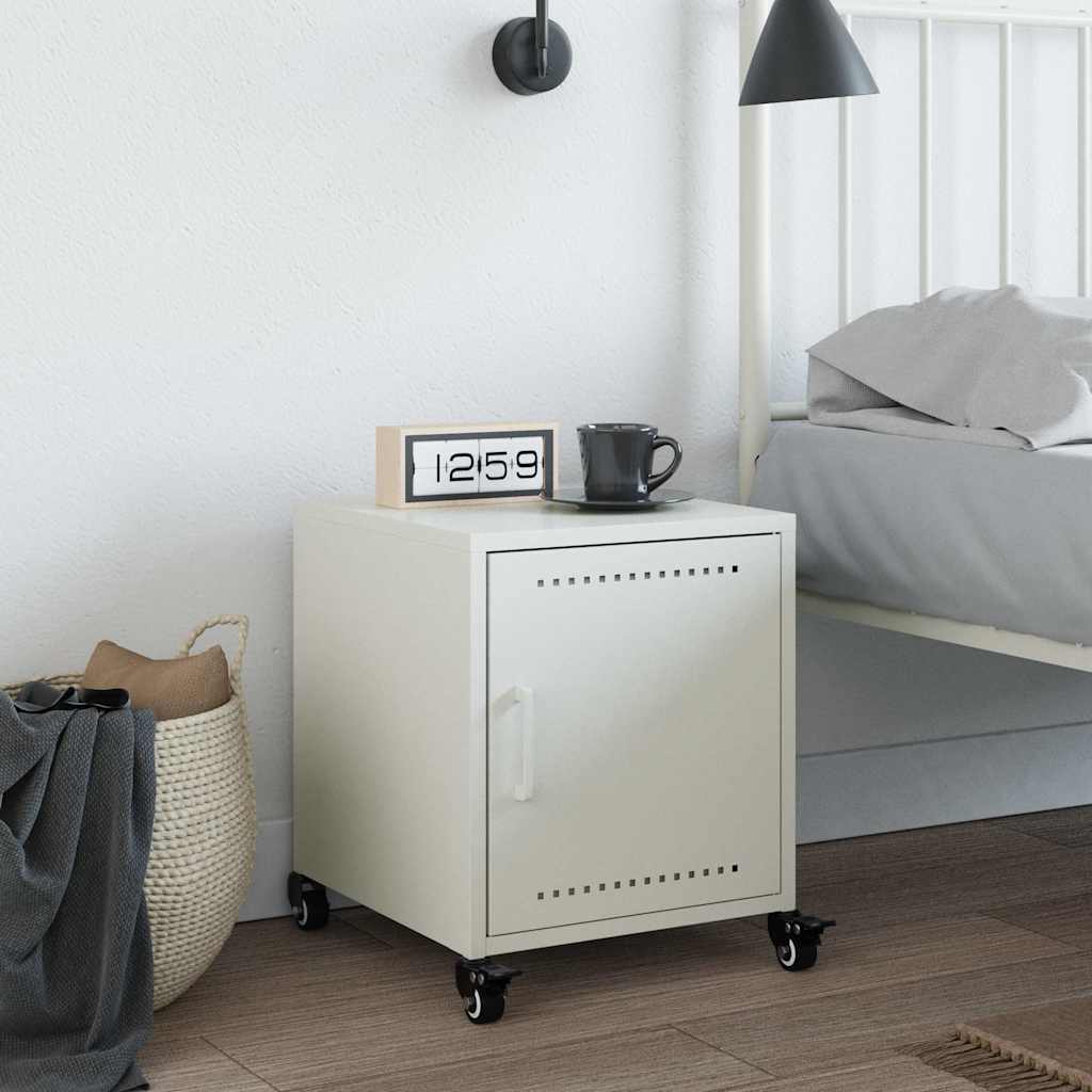 Mesa de cabeceira 36x39x43,5 cm aço branco