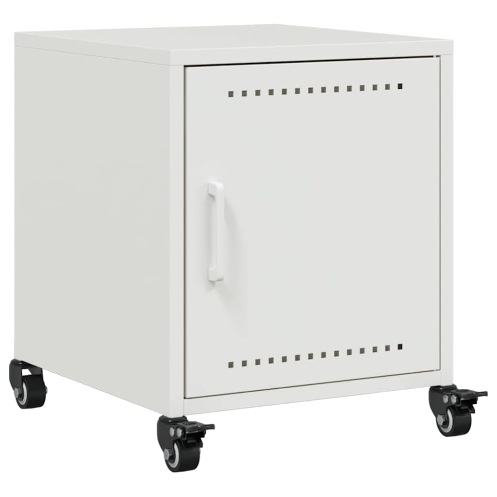 Mesas de cabeceira 2 pcs 36x39x43,5 cm aço branco