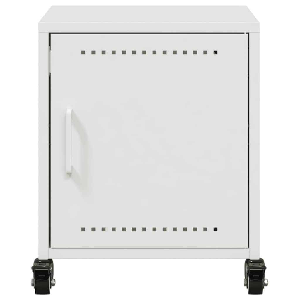 Mesas de cabeceira 2 pcs 36x39x43,5 cm aço branco