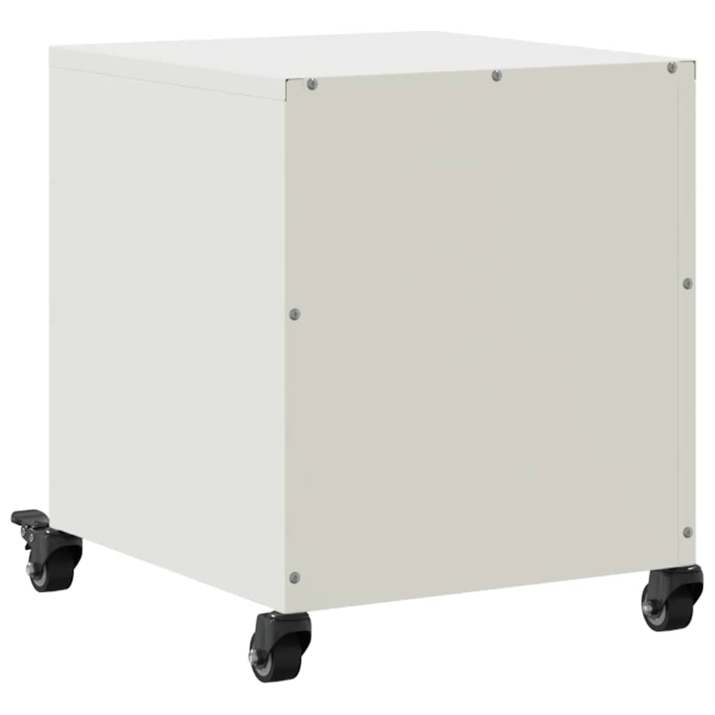 Mesas de cabeceira 2 pcs 36x39x43,5 cm aço branco