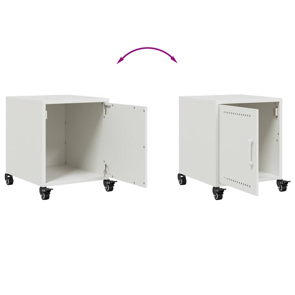 Mesas de cabeceira 2 pcs 36x39x43,5 cm aço branco