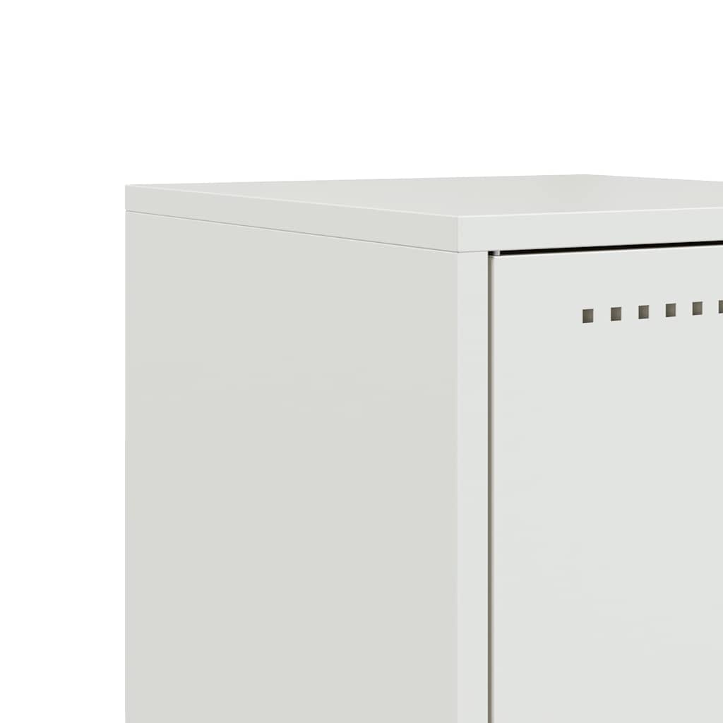 Mesas de cabeceira 2 pcs 36x39x43,5 cm aço branco