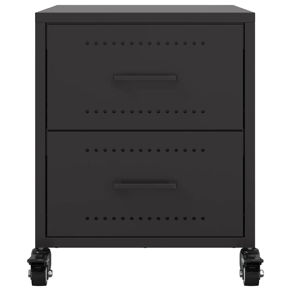 Mesas de cabeceira 2 pcs 36x39x43,5 cm aço preto