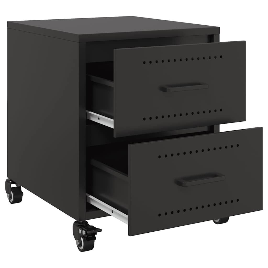 Mesas de cabeceira 2 pcs 36x39x43,5 cm aço preto