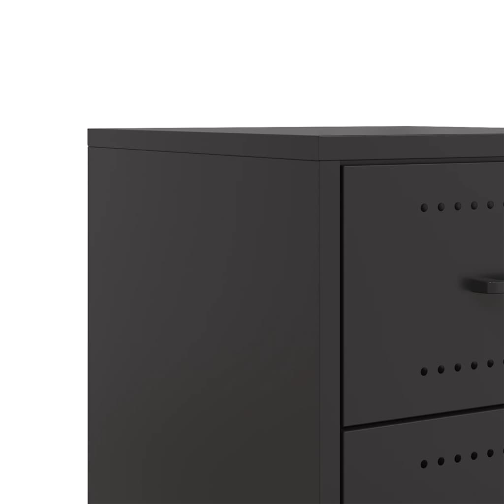 Mesas de cabeceira 2 pcs 36x39x43,5 cm aço preto