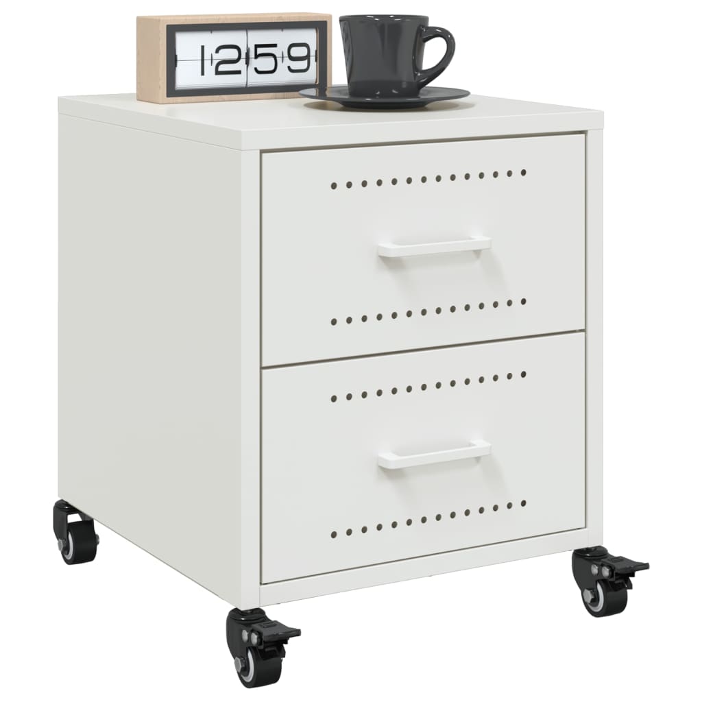 Mesa de cabeceira 36x39x43,5 cm aço branco