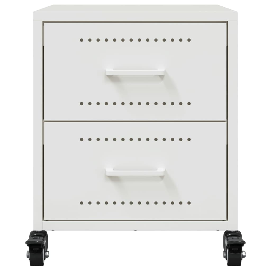 Mesa de cabeceira 36x39x43,5 cm aço branco